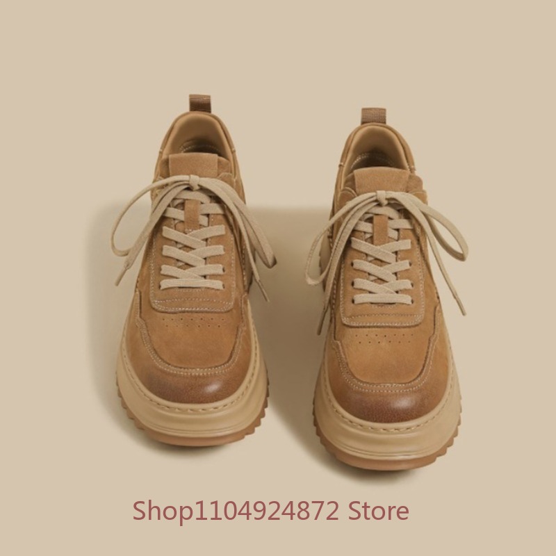 British Style Thick Sole Casua - Leather Work Oxfords 评论和价格