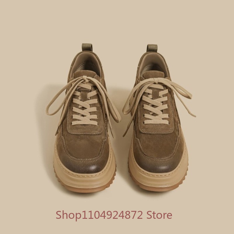 British Style Thick Sole Casua - Leather Work Oxfords 评论和价格