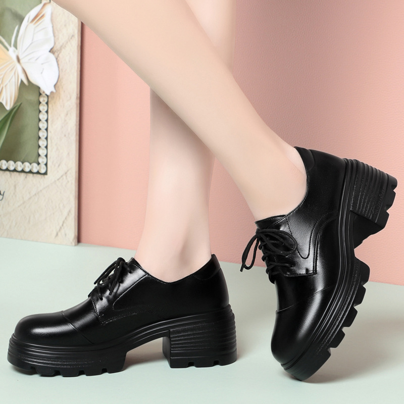 6cm Retro Breathable Comfortab - Leather Work Oxfords 评论和价格