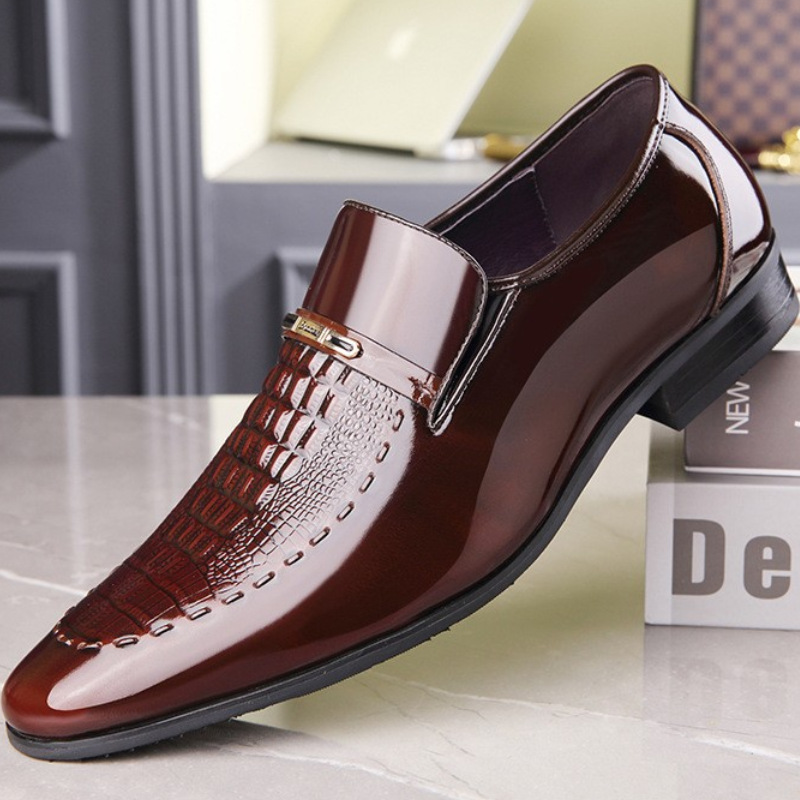 Men Leather Shoes Patent Leath - Leather Work Oxfords 评论和价格