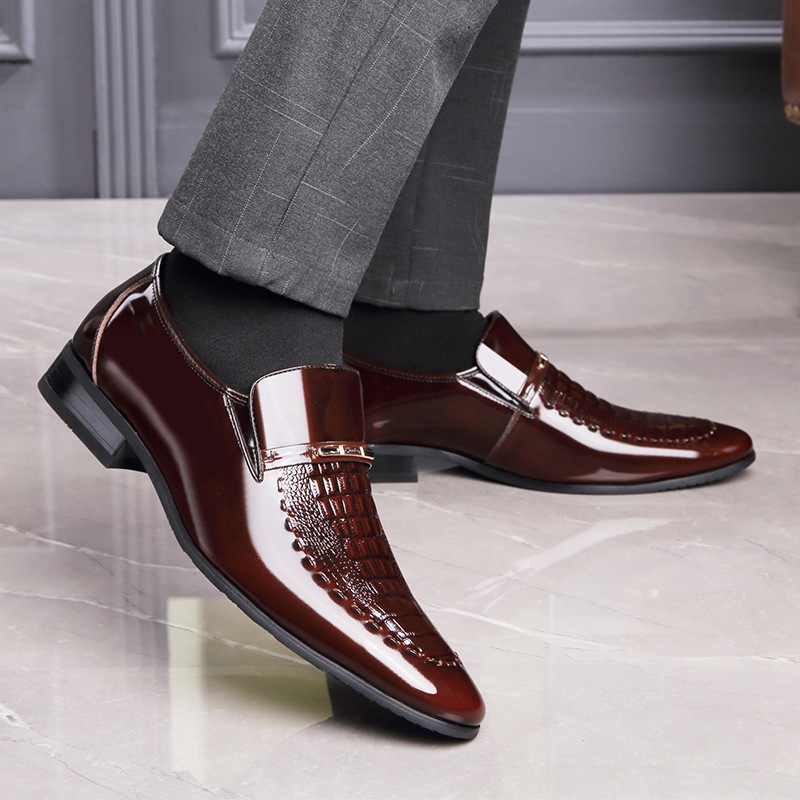 Men Leather Shoes Patent Leath - Leather Work Oxfords 评论和价格