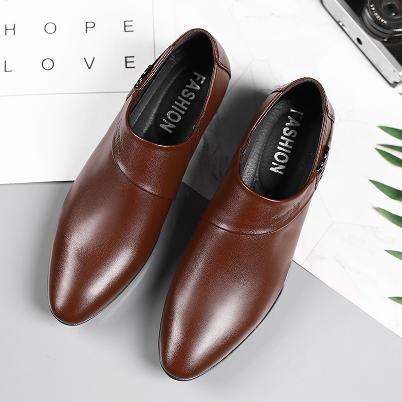 Men PU Leather Shoes Formal Dr - Leather Work Oxfords 评论和价格