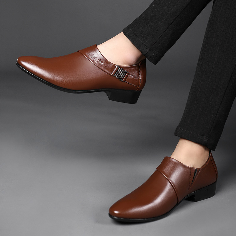 Men PU Leather Shoes Formal Dr - Leather Work Oxfords 评论和价格