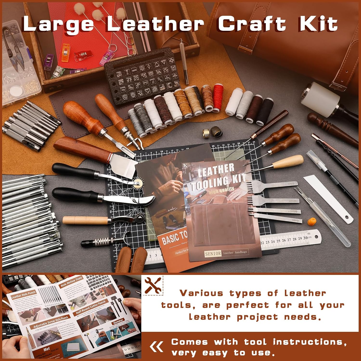 Leather Tooling Kit Leather Cr - Leatherwork Tool Kit 评论和价格