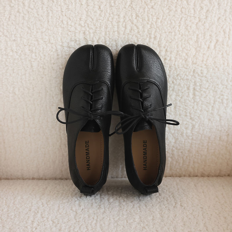 Genuine Leather Sheepskin Tabi - Leather Work Oxfords 评论和价格