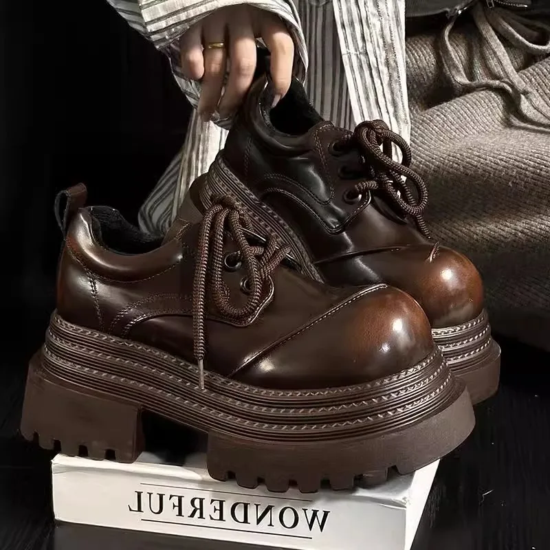 Women Retro Loafers 2025 Sprin - Leather Work Oxfords 评论和价格