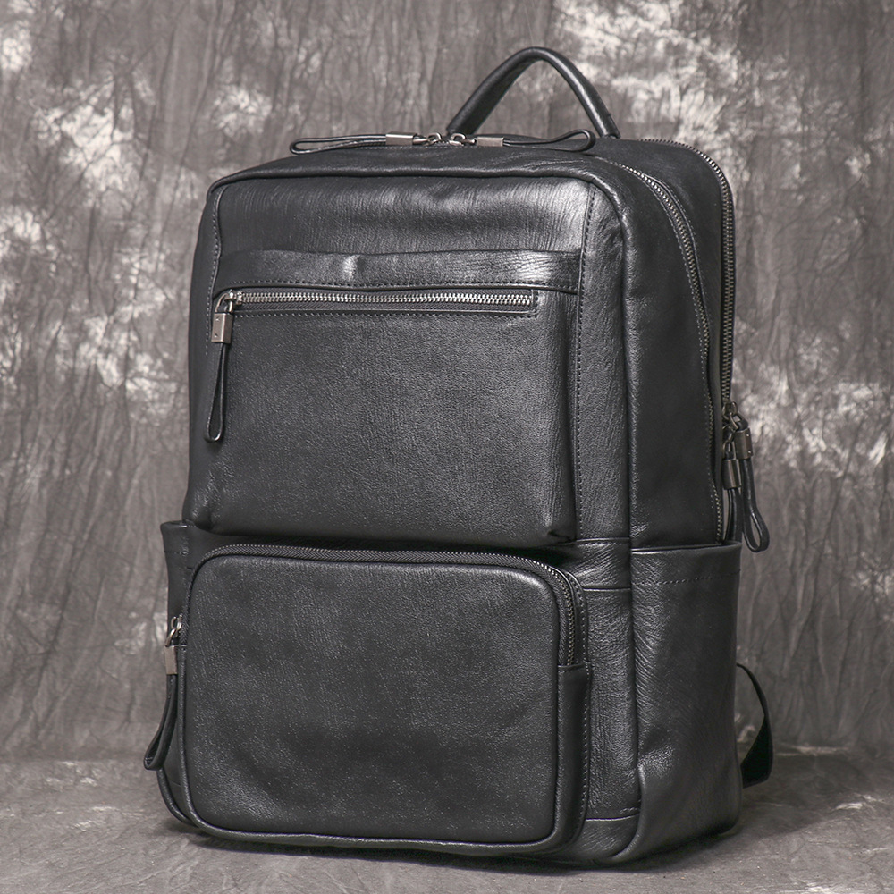 Black Genuine Leather Backpack - Leather Work Rucksack Mens 评论和价格