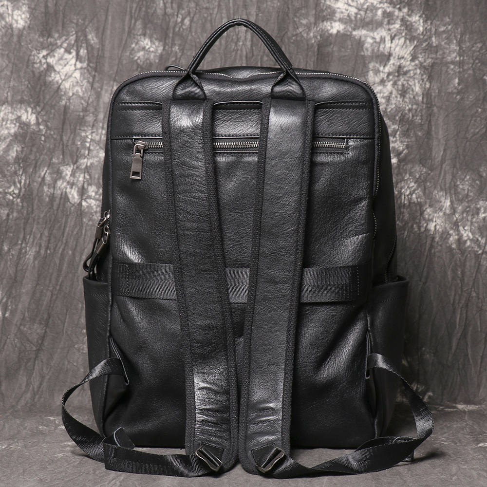 Black Genuine Leather Backpack - Leather Work Rucksack Mens 评论和价格