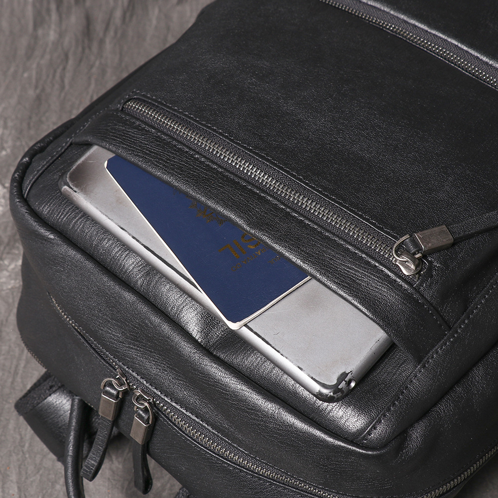 Black Genuine Leather Backpack - Leather Work Rucksack Mens 评论和价格