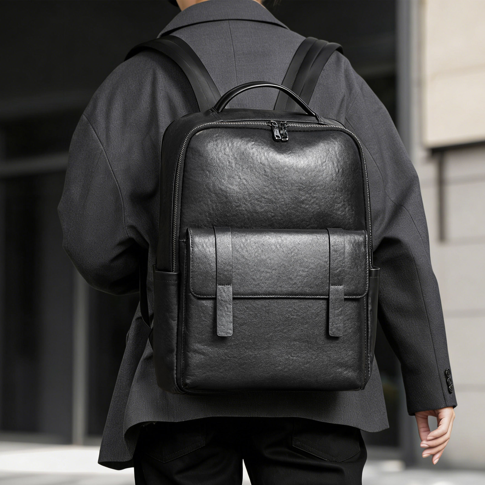 Stylish Genuine Leather Backpa - Leather Work Rucksack Mens 评论和价格