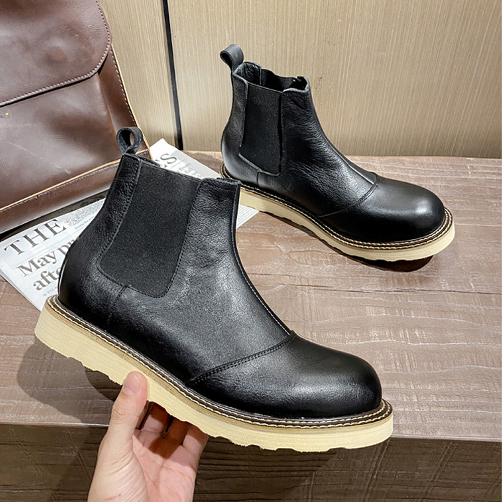Retro Men's Genuine Leather Ch - Leather Work Oxfords 评论和价格