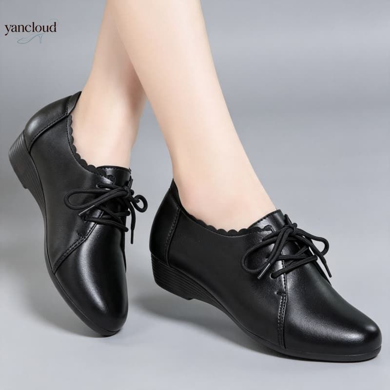 Plus Size 35-43 All Match Comf - Leather Work Oxfords 评论和价格