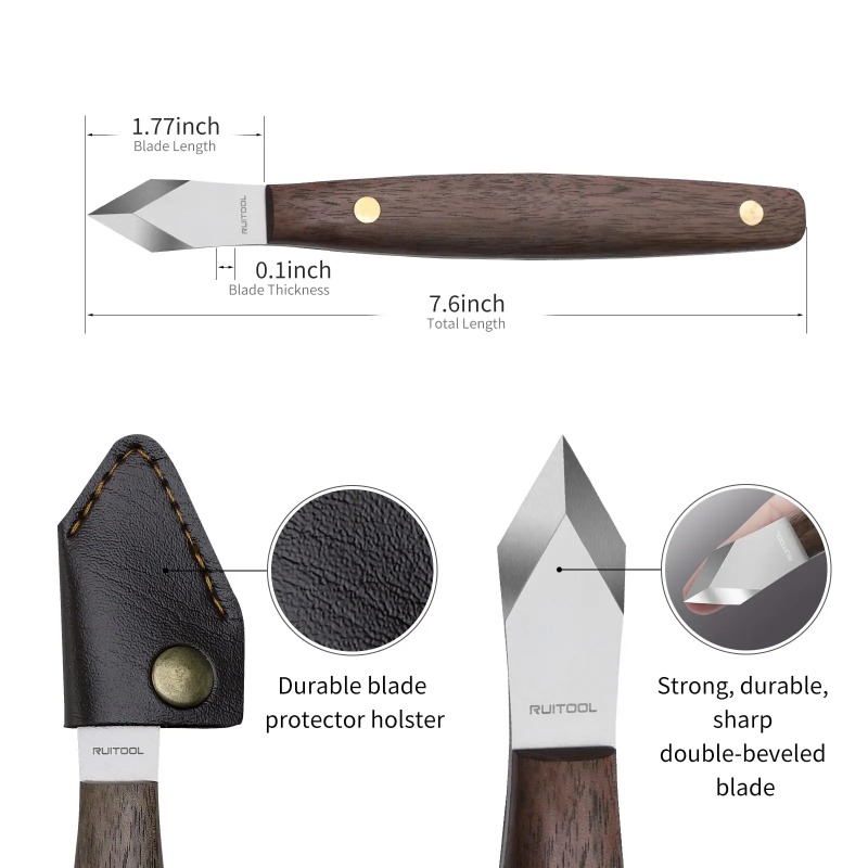 Handmade carving knife, thin e - Leatherwork Knife Sheath 评论和价格