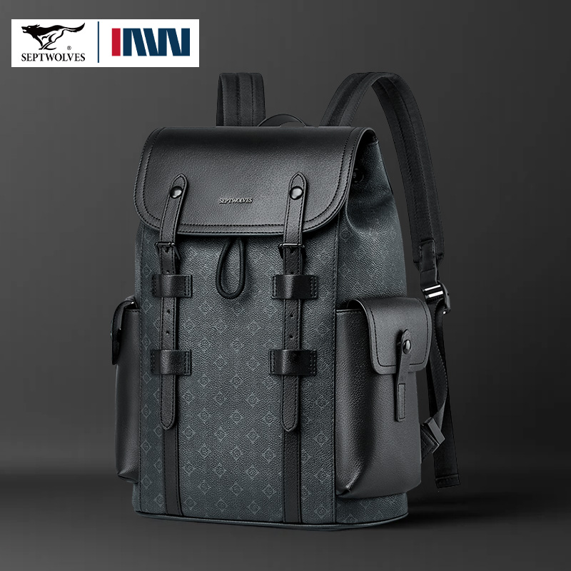 Septwolves High Quality Busine - Leather Work Rucksack Mens 评论和价格