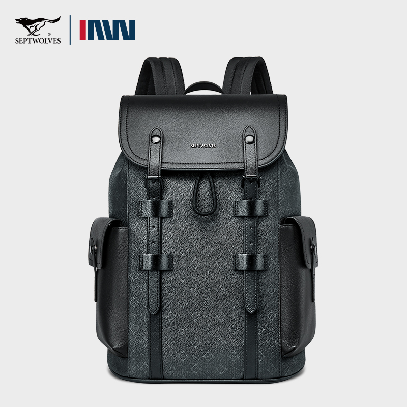 Septwolves High Quality Busine - Leather Work Rucksack Mens 评论和价格