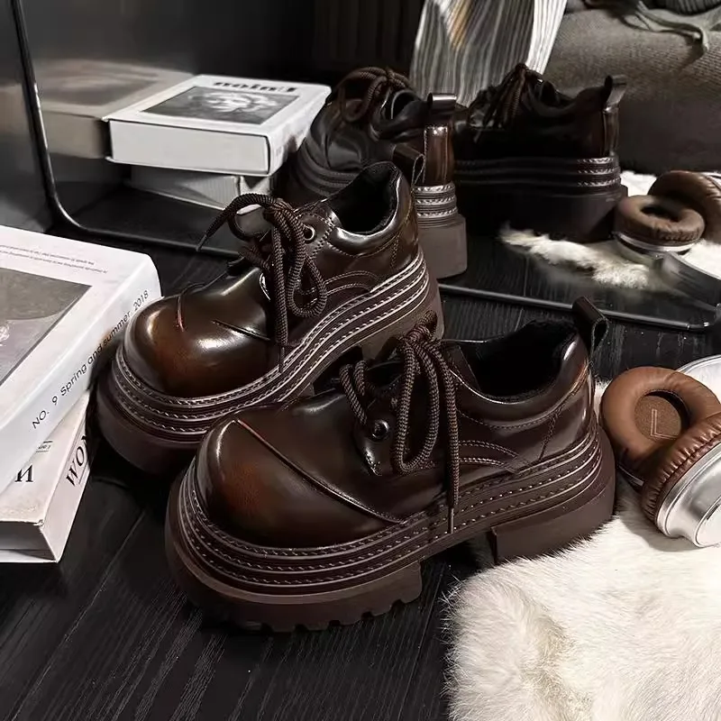 Women Retro Loafers 2025 Sprin - Leather Work Oxfords 评论和价格