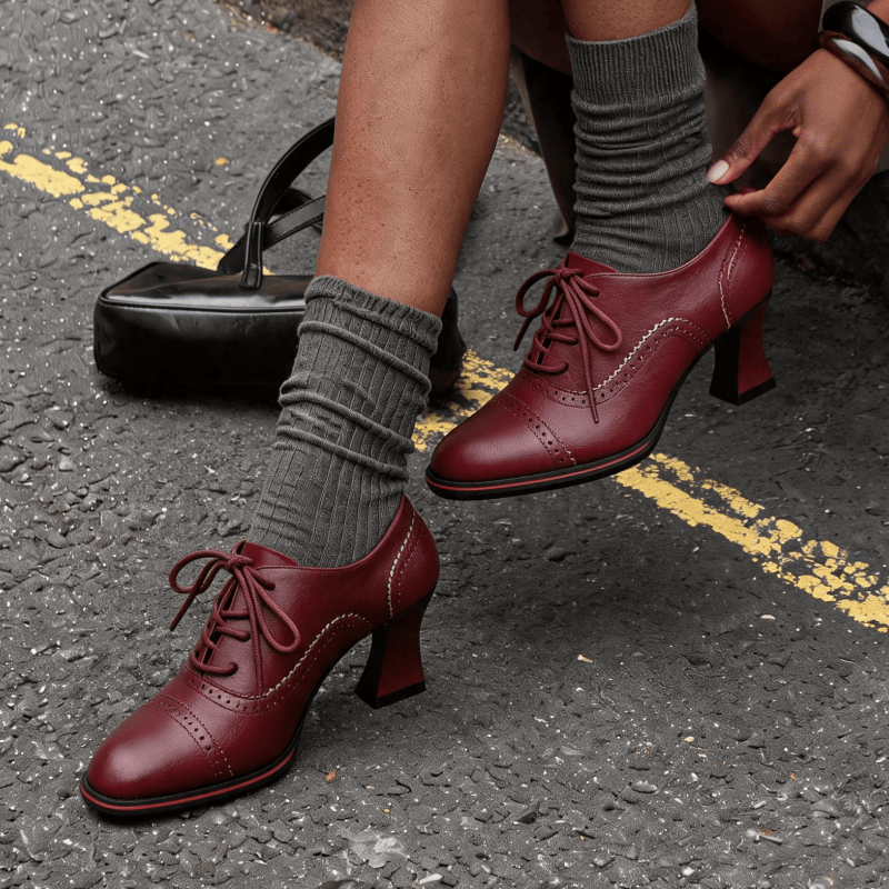 Women’s Faux Leather Brogue Ox - Leather Work Oxfords 评论和价格