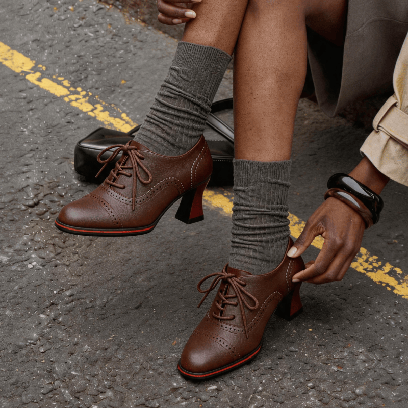 Women’s Faux Leather Brogue Ox - Leather Work Oxfords 评论和价格