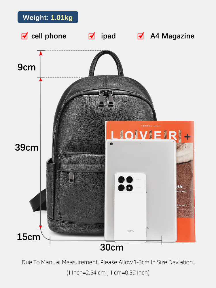 Zency Men Backpack Cow Leather - Leather Work Rucksack Mens 评论和价格